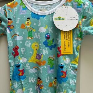Little Sleepies Sesame Street Aqua Pajama Set
